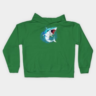 Shark with splashes water Kids Hoodie